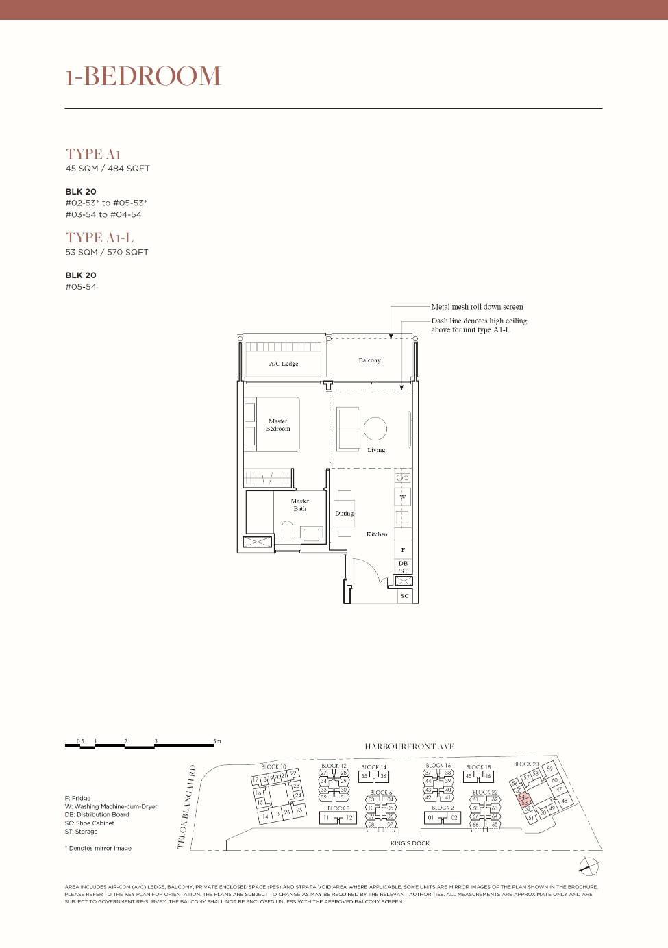 The Reef At King's Dock 1 Bedroom Floor Plan 1