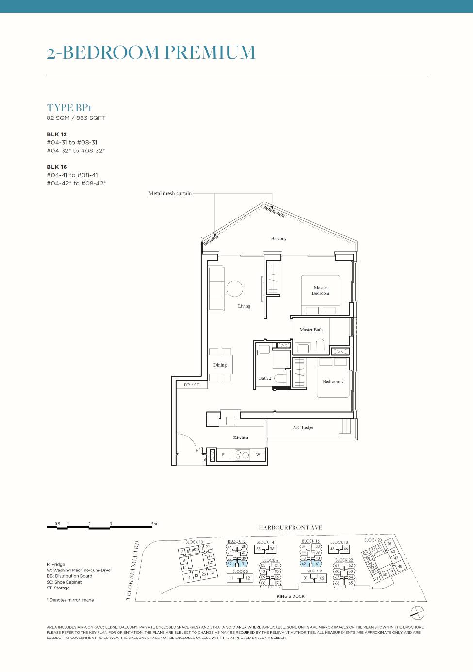 The Reef At King's Dock 1 Bedroom Floor Plan 22