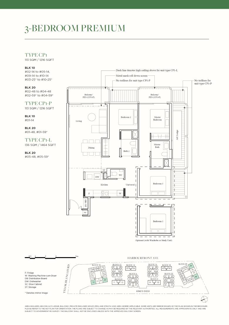 The Reef At King's Dock 1 Bedroom Floor Plan 30